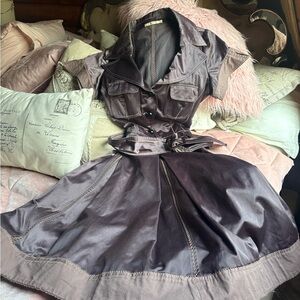 Beautiful vintage Purple Satin coat Dress